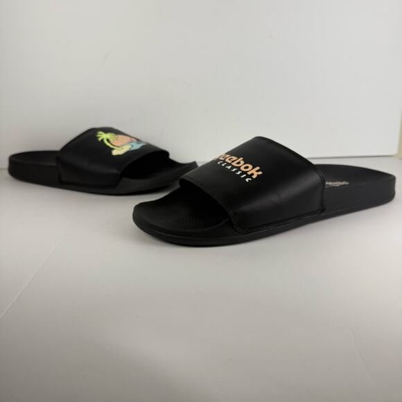 Reebok Classic Slide Swim Men's Slide Sandals Black/Aurorg/Chalk FZ3170 OSS6u - Picture 3 of 9